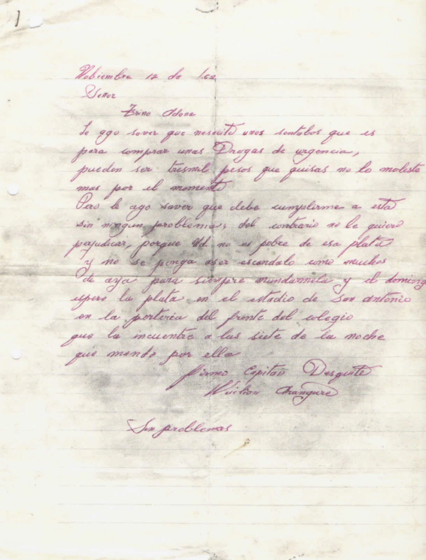 Documento de archivo histórico