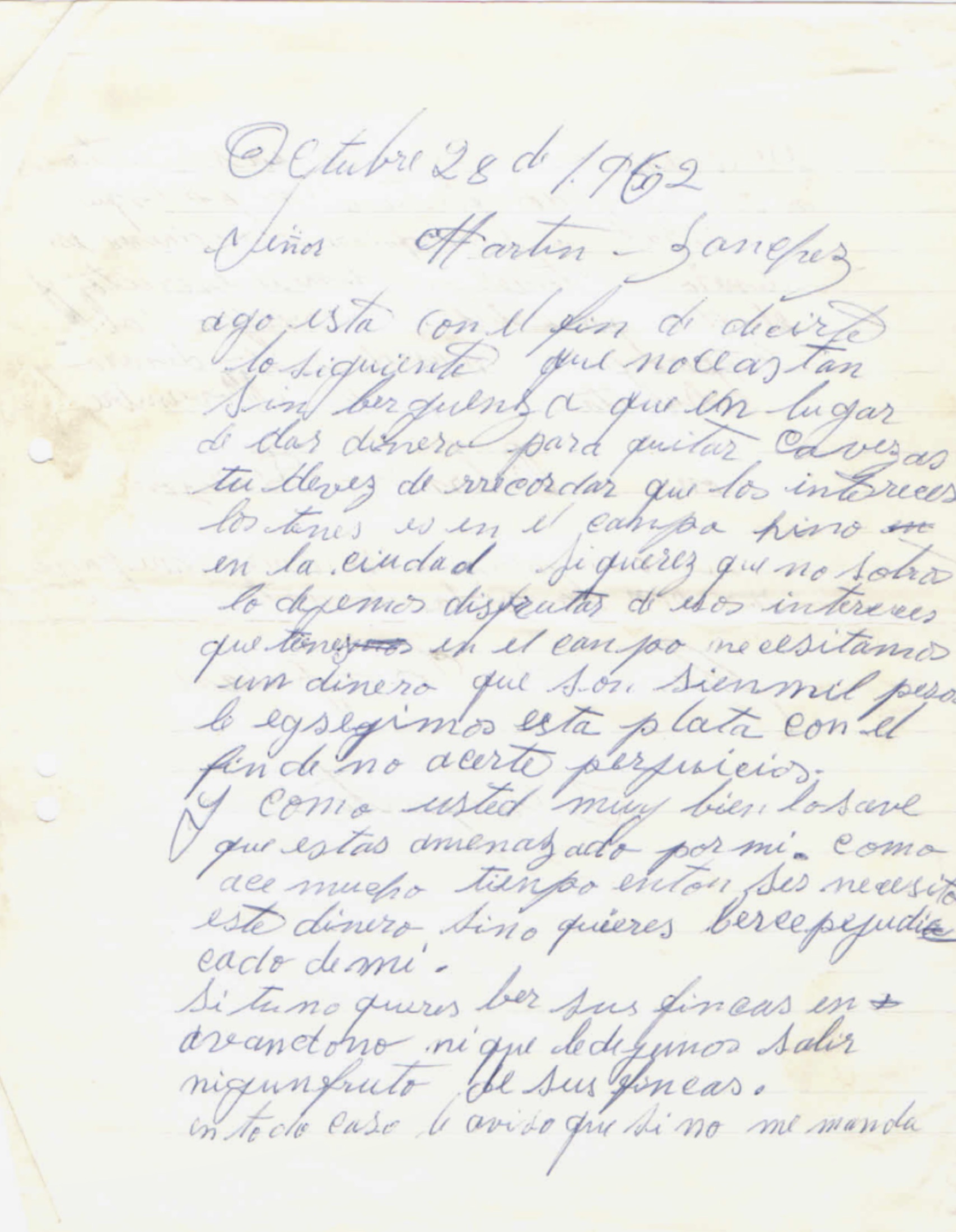 Documento de archivo histórico