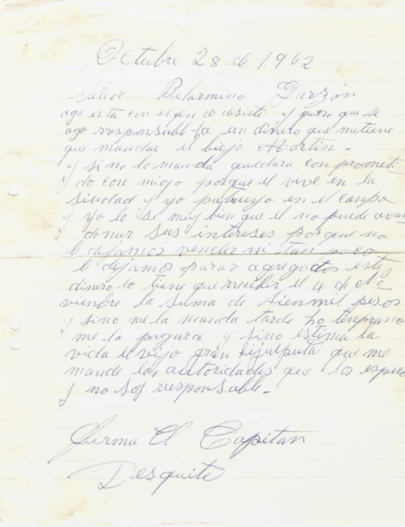 Documento de archivo histórico